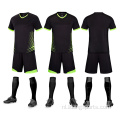 Aangepaste ontwerpkit Jeugd zwarte voetbaluniformen jersey
